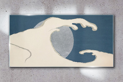 Wave in the moonlight Glass Wall Art