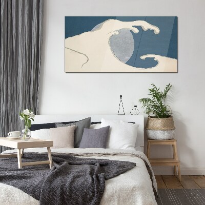 Wave in the moonlight Glass Wall Art