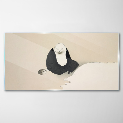 A quiet moment in a monochromatic space Glass Wall Art