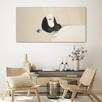 A quiet moment in a monochromatic space Glass Wall Art