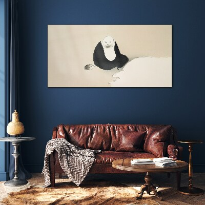 A quiet moment in a monochromatic space Glass Wall Art