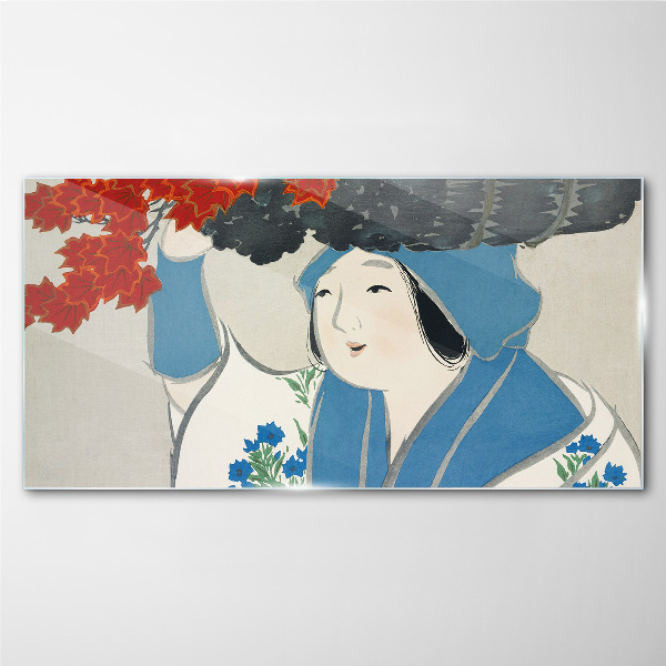 Joy among the autumn leaves Glass Wall Art