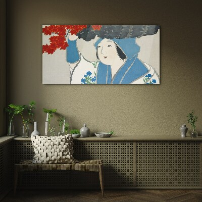 Joy among the autumn leaves Glass Wall Art