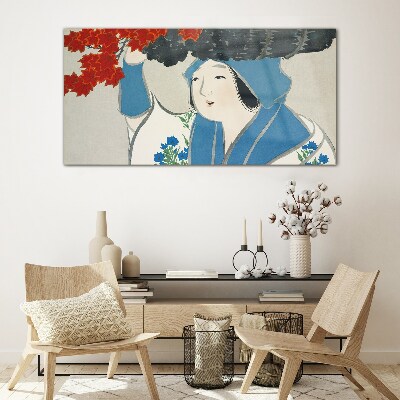 Joy among the autumn leaves Glass Wall Art