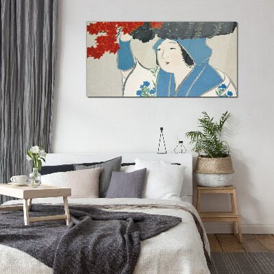 Joy among the autumn leaves Glass Wall Art