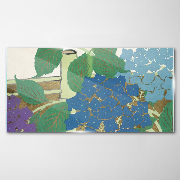 Floral compositions in pastel colors Glass Wall Art