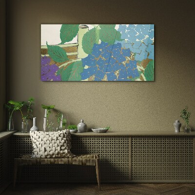 Floral compositions in pastel colors Glass Wall Art