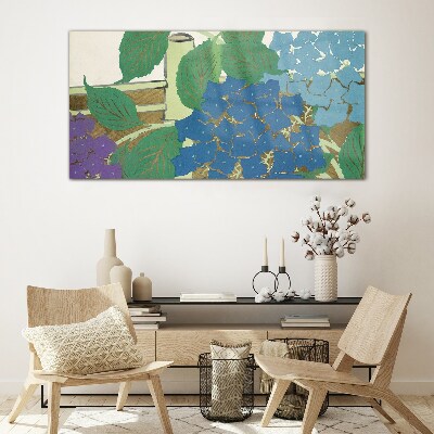 Floral compositions in pastel colors Glass Wall Art