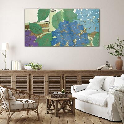 Floral compositions in pastel colors Glass Wall Art