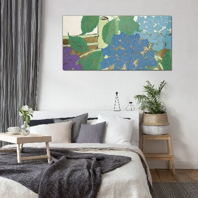 Floral compositions in pastel colors Glass Wall Art