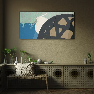 Bird in the landscape Glass Wall Art