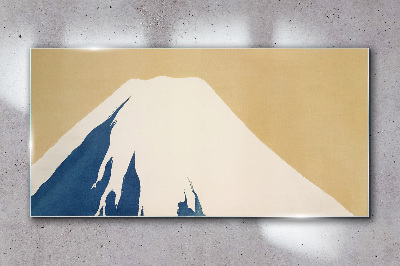 The mountain in blue warmth Glass Wall Art