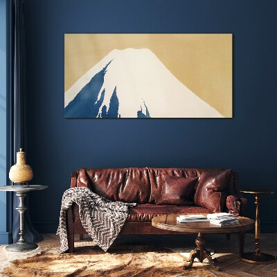 The mountain in blue warmth Glass Wall Art