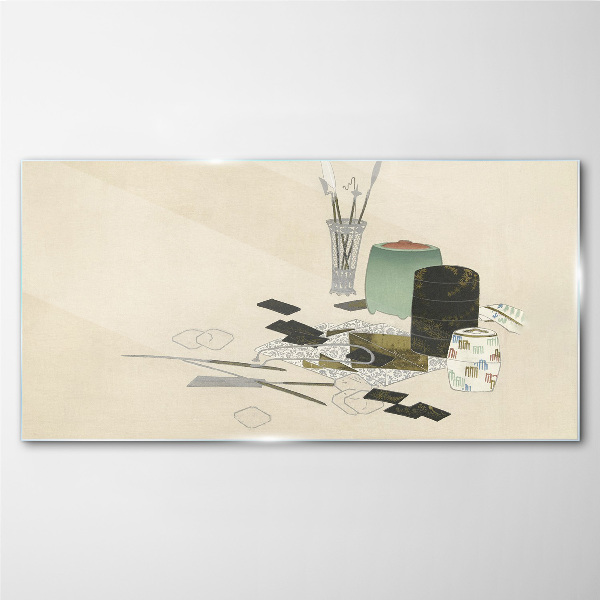 Minimalist composition with ceramics Glass Wall Art