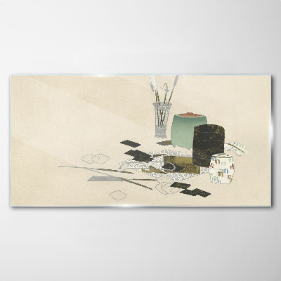Minimalist composition with ceramics Glass Wall Art