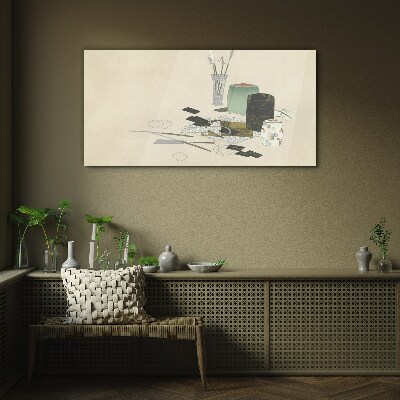 Minimalist composition with ceramics Glass Wall Art