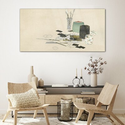 Minimalist composition with ceramics Glass Wall Art