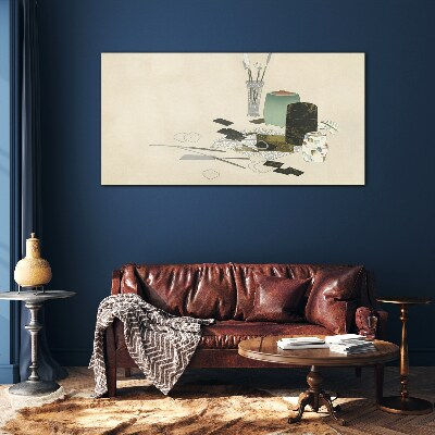 Minimalist composition with ceramics Glass Wall Art