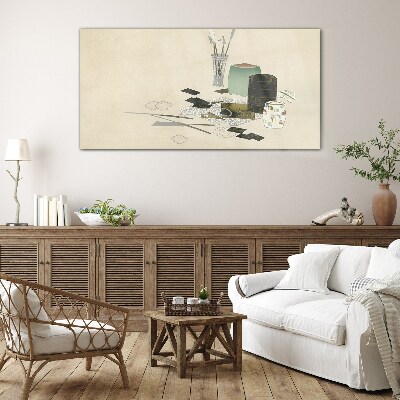 Minimalist composition with ceramics Glass Wall Art