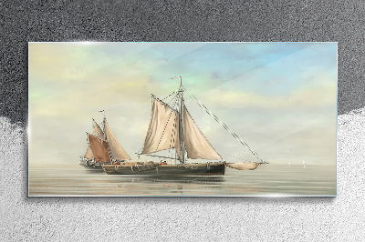 A quiet morning on the water Glass Wall Art