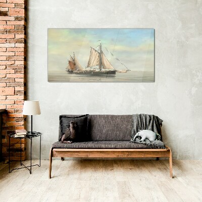 A quiet morning on the water Glass Wall Art