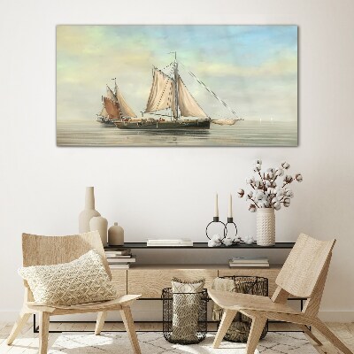 A quiet morning on the water Glass Wall Art
