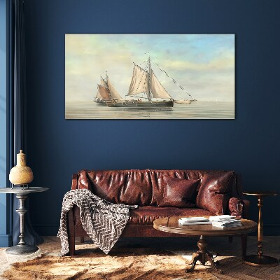 A quiet morning on the water Glass Wall Art