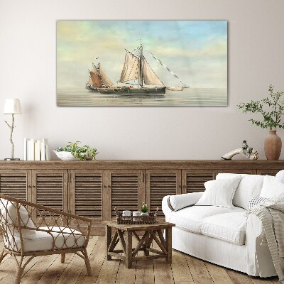 A quiet morning on the water Glass Wall Art