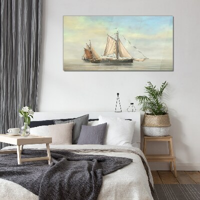 A quiet morning on the water Glass Wall Art