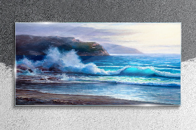 Calm ocean waves Glass Wall Art