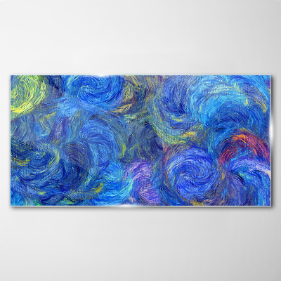 Swirling blue spirals Glass Wall Art