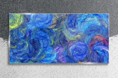 Swirling blue spirals Glass Wall Art