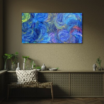 Swirling blue spirals Glass Wall Art