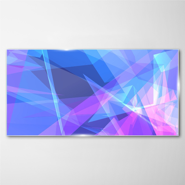 Abstract composition in shades of blue Glass Wall Art