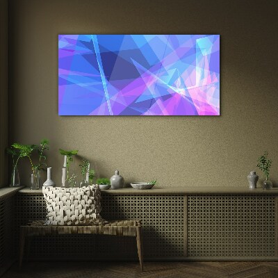 Abstract composition in shades of blue Glass Wall Art