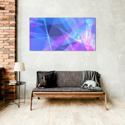 Abstract composition in shades of blue Glass Wall Art