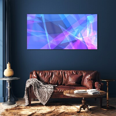 Abstract composition in shades of blue Glass Wall Art