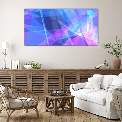 Abstract composition in shades of blue Glass Wall Art