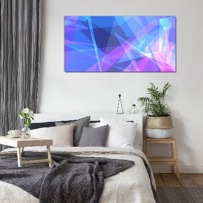 Abstract composition in shades of blue Glass Wall Art
