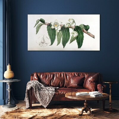 Floral arrangement with leaves Glass Wall Art