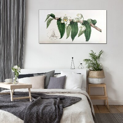 Floral arrangement with leaves Glass Wall Art