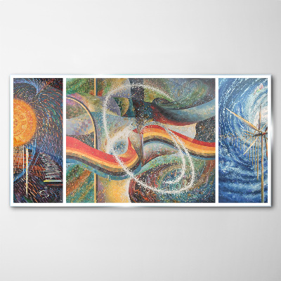 Movement and harmony of colors Glass Wall Art