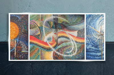Movement and harmony of colors Glass Wall Art