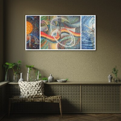 Movement and harmony of colors Glass Wall Art