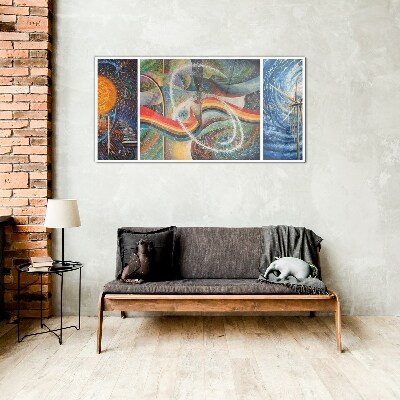 Movement and harmony of colors Glass Wall Art