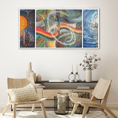 Movement and harmony of colors Glass Wall Art