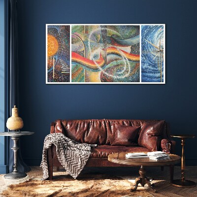 Movement and harmony of colors Glass Wall Art