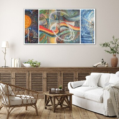 Movement and harmony of colors Glass Wall Art