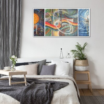 Movement and harmony of colors Glass Wall Art