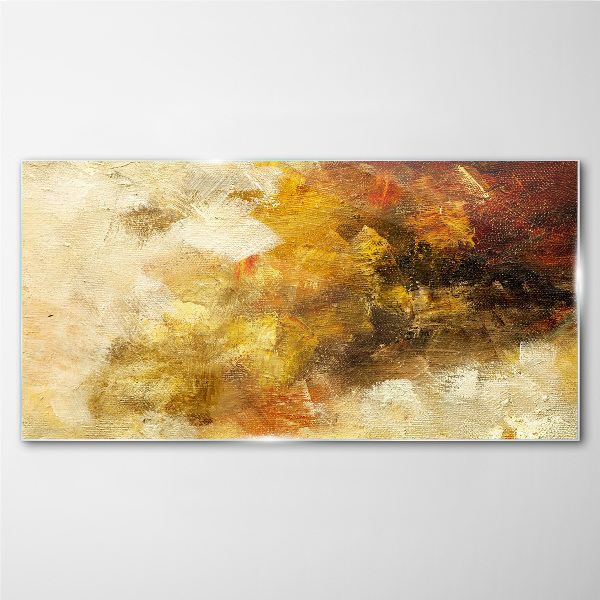 Golden reflections in abstraction Glass Wall Art